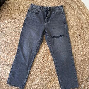 Topshop Women’s Charcoal Straight Jeans